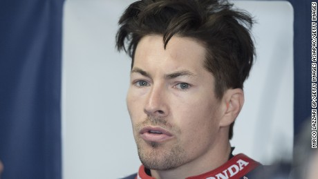 PHILLIP ISLAND, AUSTRALIA - FEBRUARY 24:  Nicky Hayden of USA and Red Bull Honda World Superbike team speaks in box during practice ahead of round one of the FIM World Superbike Championship at Phillip Island Grand Prix Circuit on February 24, 2017 in Phillip Island, Australia.  (Photo by Mirco Lazzari gp/Getty Images)