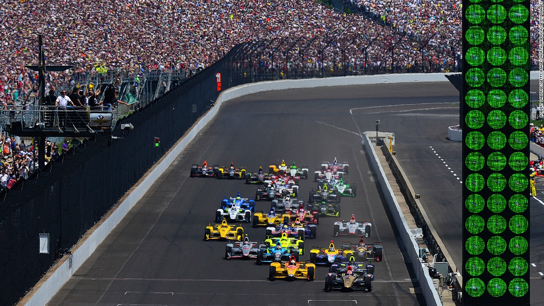 Huge crowds congregate for the 2016 Indy 500 held at the Indianapolis Motor Speedway. 