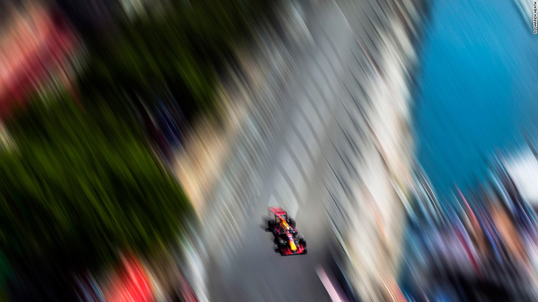 Red Bull Racing driver Daniel Ricciardo in action at Monaco.