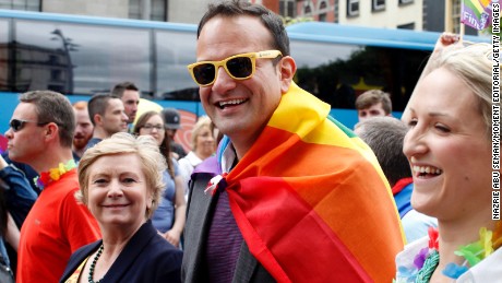 Leo Varadkar, then Minister for Health, at the Dublin Gay pride parade in 2015.