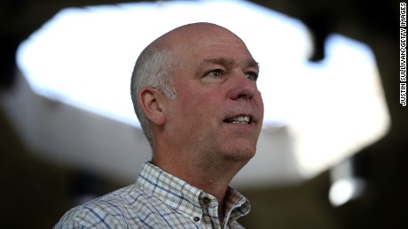 GREAT FALLS, MT - MAY 23:  Republican congressional candidate Greg Gianforte speaks to supporters during a campaign meet and greet at Lions Park on May 23, 2017 in Great Falls, Montana.  Greg Gianforte is campaigning throughout Montana ahead of a May 25 special election to fill Montana&#39;s single congressional seat. Gianforte is in a tight race against democrat Rob Quist.  (Photo by Justin Sullivan/Getty Images)