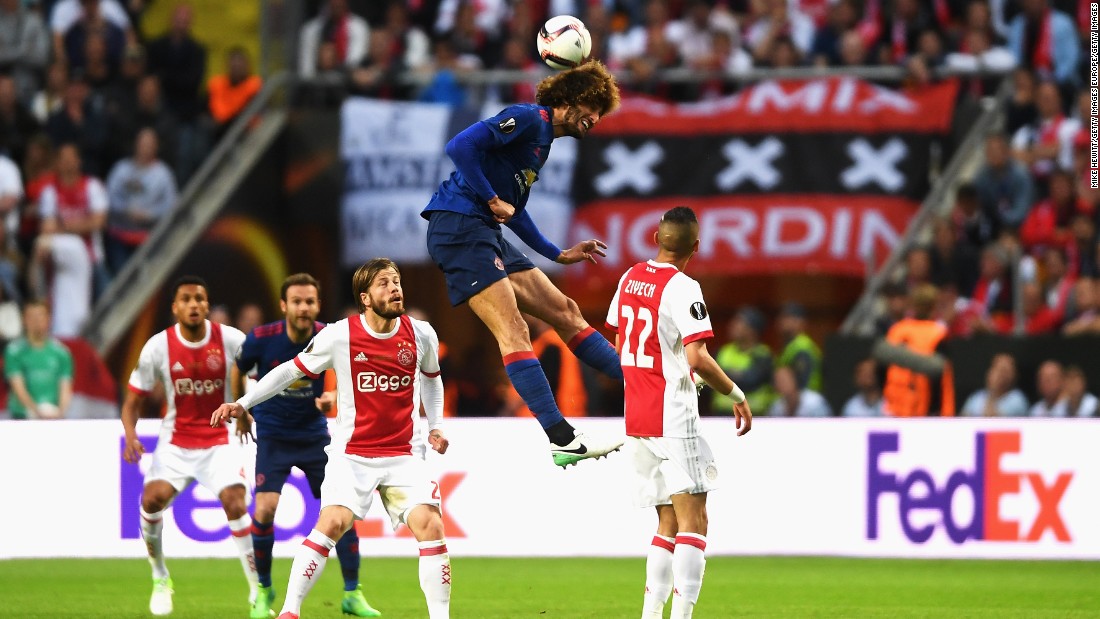 Marouane Fellaini won 15 aerial duels -- a Europa League record for one match.