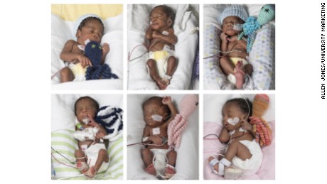 The Taiwo sextuplets were born at VCU Medical Center.