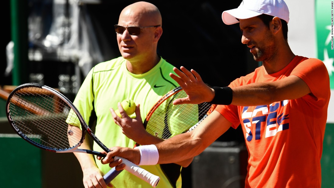 But it&#39;s so far so good for Djokovic-Agassi... &lt;a href=&quot;https://twitter.com/cnnsport&quot; target=&quot;_blank&quot;&gt;&lt;strong&gt;Who will win the French Open?&lt;/strong&gt;&lt;em&gt; Have your say tweeting @CNNSport. &lt;/em&gt;&lt;/a&gt;