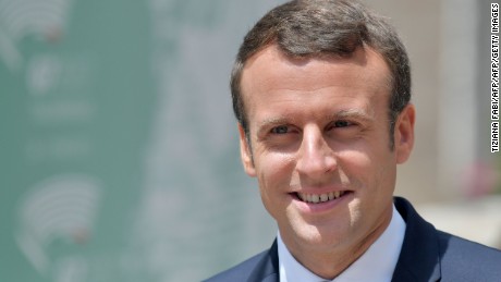 French President Emmanuel Macron arrives at the ancient Greek Theatre of Taormina during the Heads of State and of Government G7 summit, on May 26, 2017 in Sicily.
The leaders of Britain, Canada, France, Germany, Japan, the US and Italy will be joined by representatives of the European Union and the International Monetary Fund (IMF) as well as teams from Ethiopia, Kenya, Niger, Nigeria and Tunisia during the summit from May 26 to 27, 2017. / AFP PHOTO / Tiziana FABI        (Photo credit should read TIZIANA FABI/AFP/Getty Images)