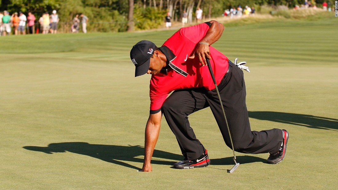Later in 2013 there were signs all was not well as Woods was seen to be in pain as he picked the ball out of the hole at the Barclays tournament in August. He missed the Masters the following April for the first time since 1994 to undergo back surgery.