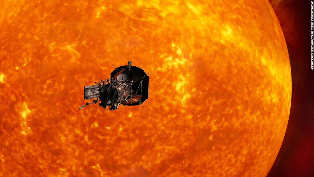 This is an artist&#39;s concept of the Solar Probe Plus spacecraft approaching the sun. In order to unlock the mysteries of the corona, but also to protect a society that is increasingly dependent on technology from the threats of space weather, we will send Solar Probe Plus to touch the sun.