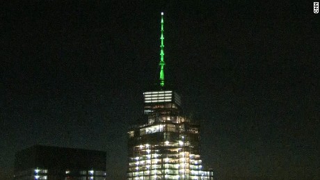 US buildings light up in solidarity with Paris climate accord