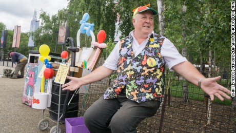 &quot;I&#39;ve been able to make a couple of people smile but it is a lot quieter,&quot; said Ian Thom, who makes balloon animals for passersby.