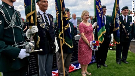 Tracy Brabin at the unveiling of a new war memorial in the neighboring constituency of Dewsbury. &quot;Our community understands what it is to lose someone in the line of duty,&quot; she told the crowd.
