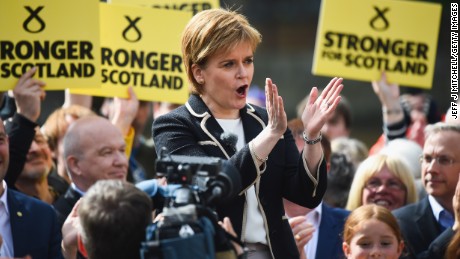 SNP Leader Nicola Sturgeon, holds a final campaign rally in Leith on July 7, 2017 in Edinburgh, Scotland.
