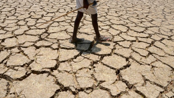 An Indian farmer in a dried up cotton field in the southern Indian state of Telangana, in April 2016. Much of India is <a href="http://edition.cnn.com/2016/05/04/asia/gallery/india-drought-crisis/index.html">reeling</a> from a heat wave and severe drought conditions that have decimated crops, killed livestock and left at least 330 million people without enough water for their daily needs.