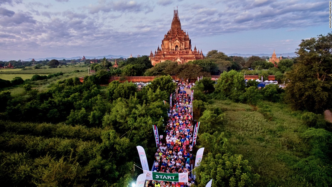 The race starts and finishes at the Htilominlo Temple, which dates back to 1211.