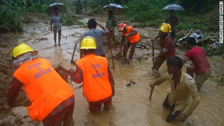 Rescue crews search for bodies Tuesday after a landslide in the Bandarban district. 