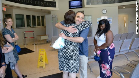 Richard Jones reunites with loved ones after he was released from prison in 2017.