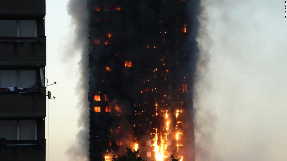 Witness Michael Kyriakou told CNN the fire spread quickly, with one side of the building ablaze around 15 minutes after it started. &quot;Within an hour it had engulfed the top part of the building,&quot; he said. &quot;There are people in bathrobes and slippers all around us, so hopefully as many as possible got out.&quot;