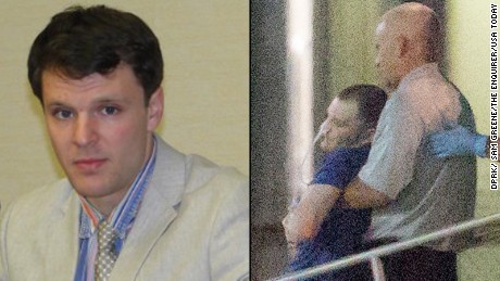 An American college student detained for two months in North Korea gave an emotional press conference Monday. 

June 13, 2017; Cincinnati, OH, USA; Otto Warmbier, a 22-year-old college student detained and imprisoned in North Korea is carried off of an airplane at Lunken Airport in Cincinnati. Warmbier has reportedly been in a coma for the past 15 months. Mandatory credit: Sam Greene/The Enquirer via USA TODAY NETWORK  *** Please Use Credit from Credit Field **
