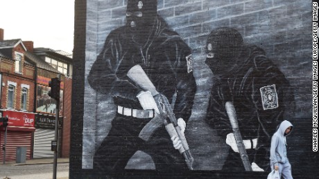 A unionist paramilitary mural in Belfast, Northern Ireland.