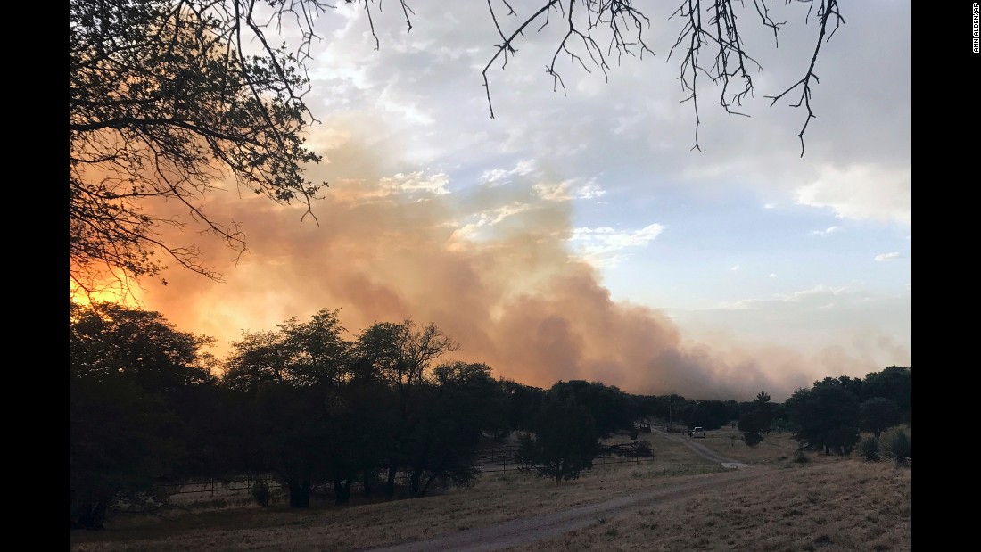 A wildfire burns in Sonoita, Arizona, on June 20.