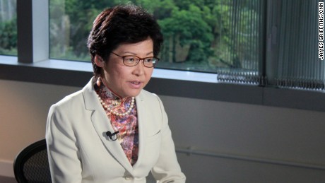 Incoming Hong Kong Chief Executive Carrie Lam speaks to CNN in Central on 22 June 2017.