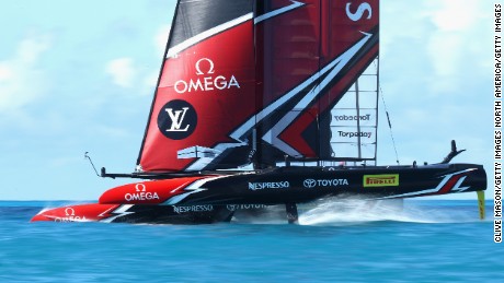 HAMILTON, BERMUDA - JUNE 15:  Emirates Team New Zealand skippered by Peter Burling in action during a training session ahead of the Americas Cup Match Presented by Louis Vuitton on June 15, 2017 in Hamilton, Bermuda.  (Photo by Clive Mason/Getty Images)