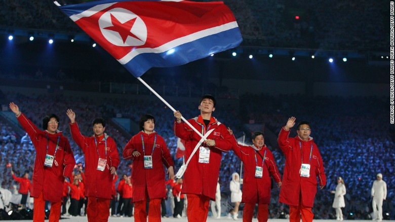 North Korea&#39;s Olympic team enters the stadium for the 2010 Winter Games. The country has not qualified for the 2018 Olympics. 