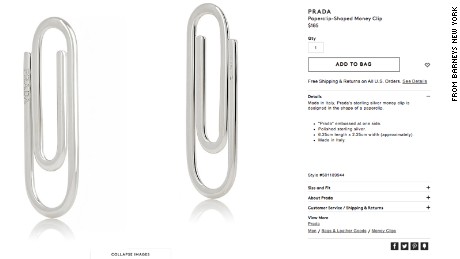 Barney&#39;s is selling Prada&#39;s &quot;paperclip-shaped&quot; money clip, the sterling silver spitting image of something that you probably already have on your desk.