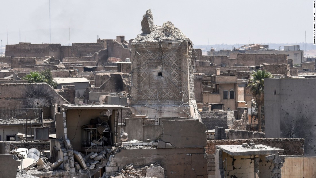 The remnants of Mosul&#39;s ancient leaning minaret are seen in the Old City on Sunday, June 25. ISIS&#39; claim that US warplanes were responsible for the &lt;a href=&quot;http://www.cnn.com/2017/06/21/world/mosul-iraq-mosque-destroyed/index.html&quot;&gt;destruction of the minaret &lt;/a&gt;is &quot;1,000% false,&quot; US officials told CNN.