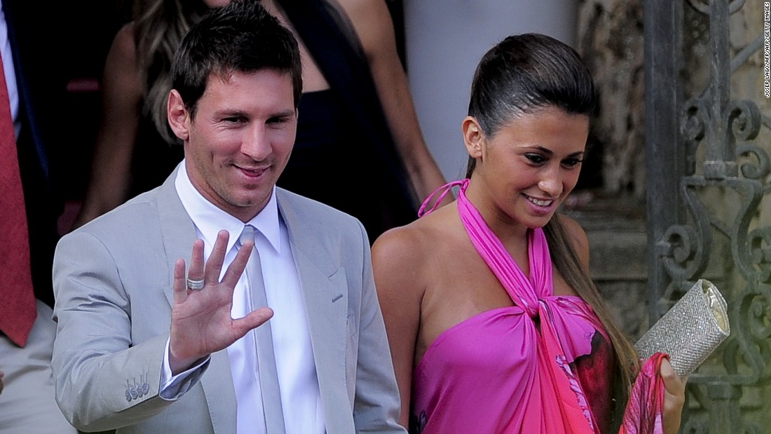 The couple are seen arriving for the wedding of Messi&#39;s teammate Andres Iniesta in Altafulla, Spain in July, 2012. Among guests expected at Messi and Roccuzzo&#39;s wedding are some of Messi&#39;s current and former teammates, including Gerard Pique and his pop star wife, Shakira.