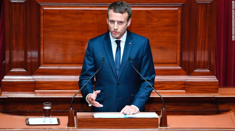 Macron speaks to joint session
