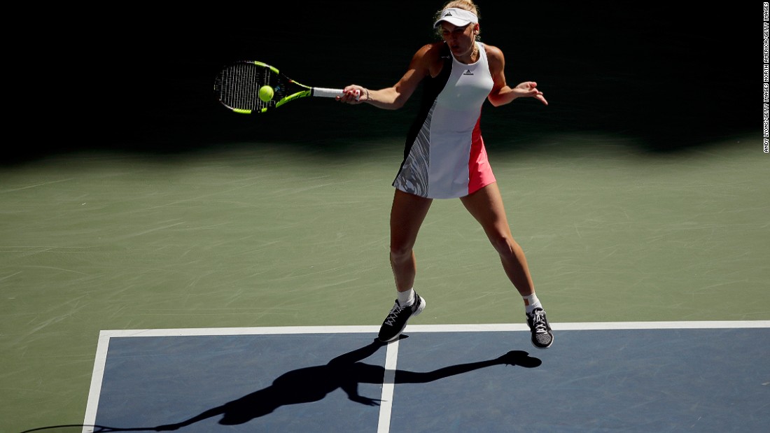 Wozniacki, seen here at the 2016 US Open in New York, has been a long-time wearer of McCartney&#39;s tennis dresses.&lt;br /&gt;&quot;I have a very deep connection with Caroline -- we&#39;ve worked together for so long,&quot; McCartney said.  