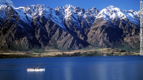 Lake Wakatipu in Queenstown, New Zealand. 