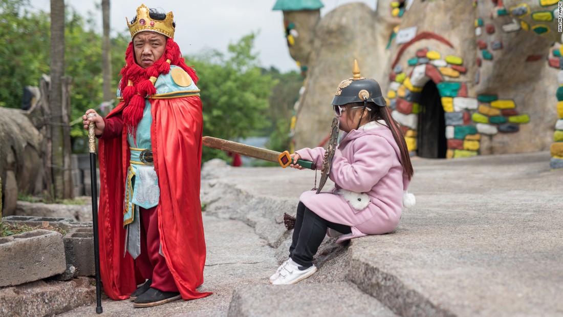A &quot;king&quot; is one of many cast in performances at the Kingdom of the Little People. The actors perform twice daily.