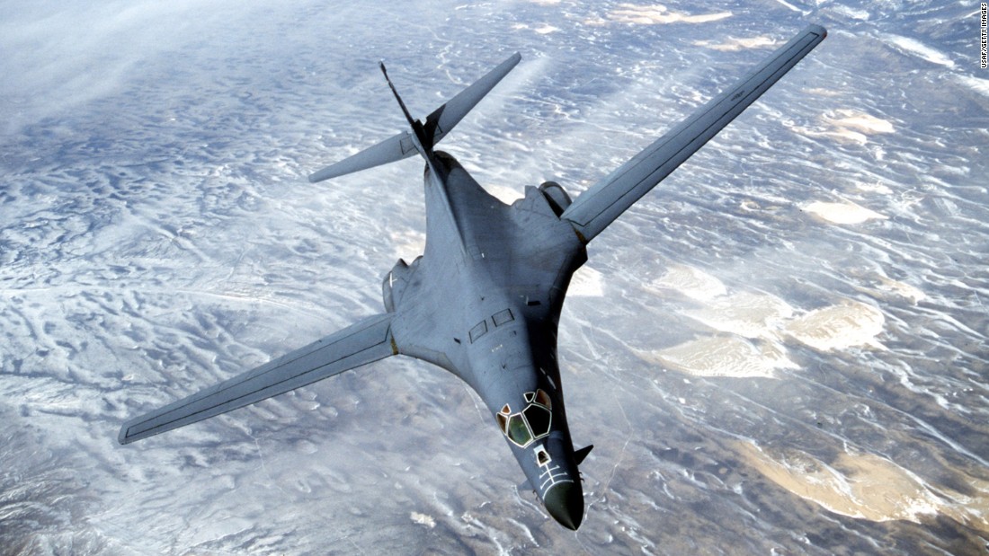 A B-1B Lancer from the U.S. Air Force 28th Air Expeditionary Wing heads out on a combat mission in support of strikes on Afghanistan in this image released December 7, 2001. A B-1 Bomber, similar to the one shown here, has gone down in the Indian Ocean December 12, 2001 according to a Pentagon spokesman. According to early reports, the crew of the aircraft was rescued. (Photo Courtesy USAF/Getty Images)