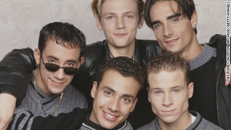 American boy band the Backstreet Boys, circa 1995. They are A. J. McLean, Howie Dorough, Nick Carter, Kevin Richardson, and Brian Littrell. (Photo by Tim Roney/Getty Images)