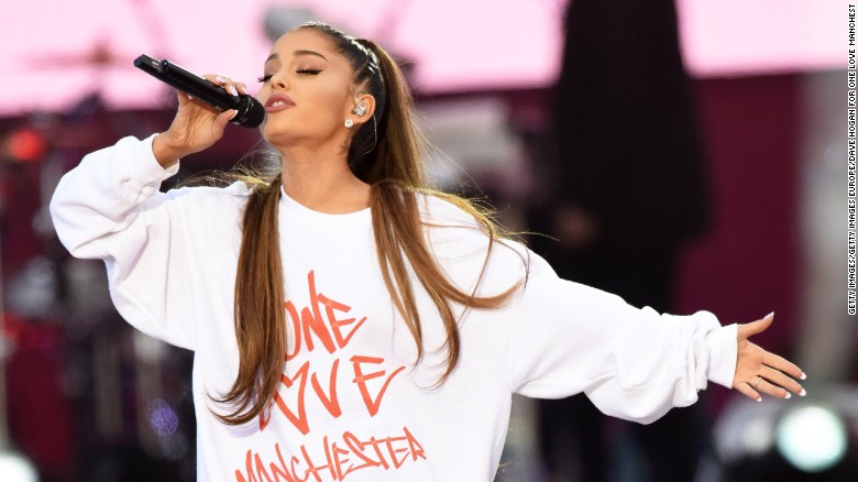 MANCHESTER, ENGLAND - JUNE 04:  NO SALES, free for editorial use. In this handout provided by &#39;One Love Manchester&#39; benefit concert Ariana Grande performs on stage on June 4, 2017 in Manchester, England. Donate at www.redcross.org.uk/love  (Photo by Getty Images/Dave Hogan for One Love Manchester)
