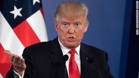 US President Donald Trump holds a joint press conference with his Polish counterpart at the Royal Castle in Warsaw, Poland, July 6, 2017. / AFP PHOTO / SAUL LOEB        (Photo credit should read SAUL LOEB/AFP/Getty Images)