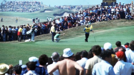 Crowds gather during the final round at Turnberry 1977