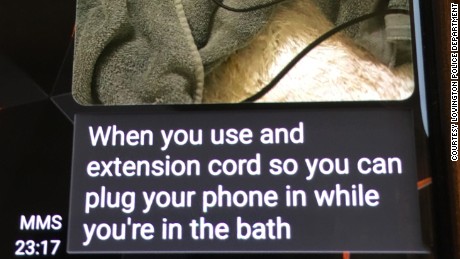 Police believe Madison Coe, 14, sent this message to a friend before she was electrocuted in her bathtub.  