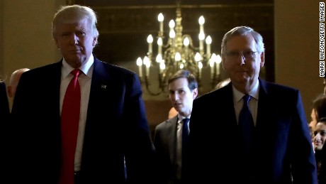 Amid tension, Trump and McConnell together on judges