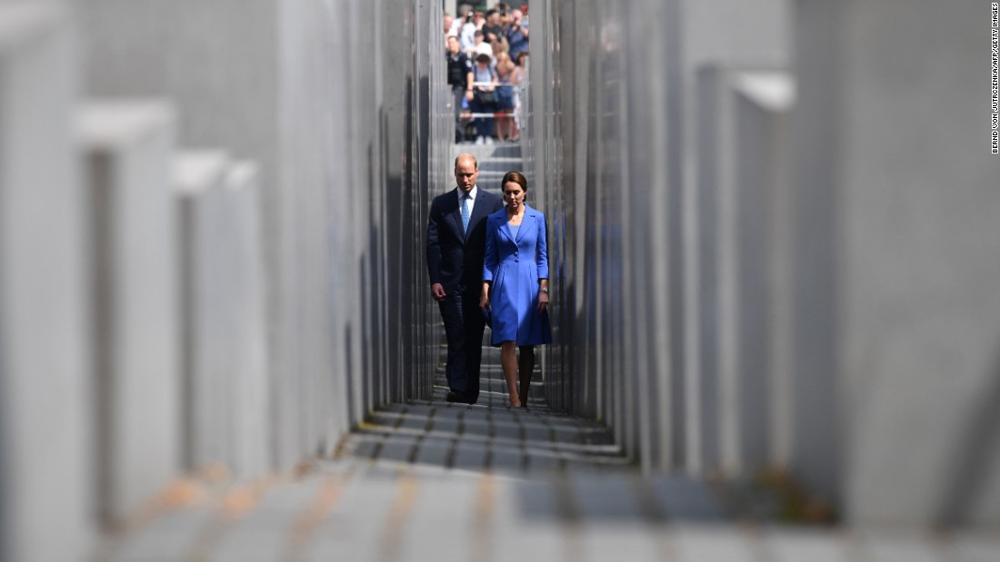 William and Kate visit the Holocaust Memorial on July 19, in Berlin. 