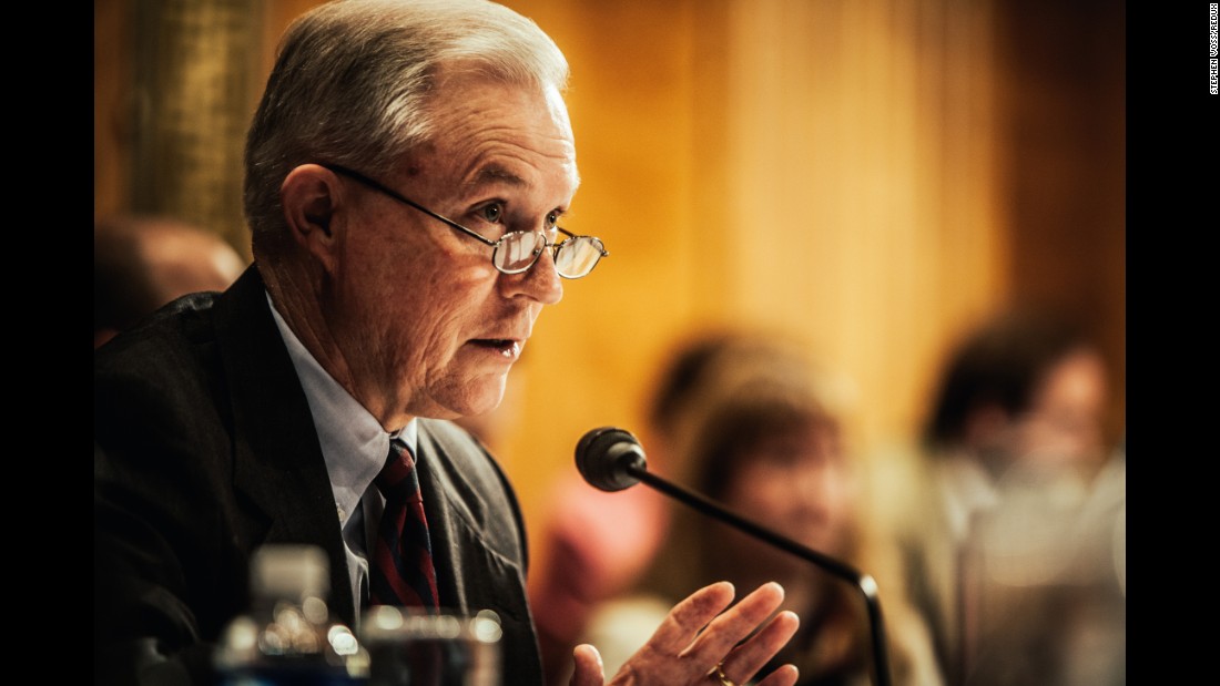 Sessions during a congressional hearing in 2008. He served on the Senate Budget, Judiciary, Armed Services, and Environment and Public Works committees.