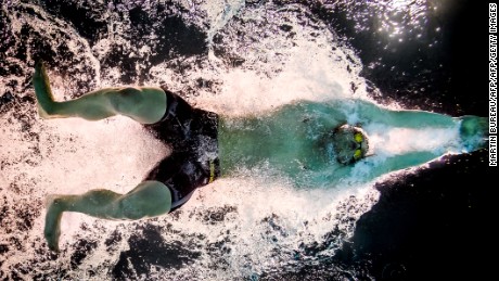 TOPSHOT - This picture taken with an underwater camera shows Great Britain&#39;s Adam Peaty competing in the men&#39;s 50m breaststroke final during the swimming competition at the 2017 FINA World Championships in Budapest, on July 26, 2017.  / AFP PHOTO / Martin BUREAU        (Photo credit should read MARTIN BUREAU/AFP/Getty Images)