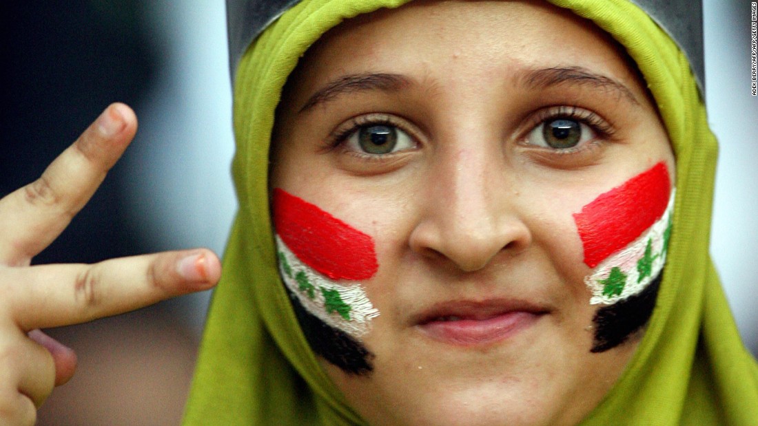 An Iraqi fan cheers for her team at the 2007 Asian Cup.