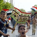 Iraq children football celebrate