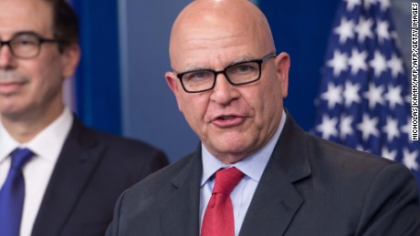 US National Security Advisor H.R. McMaster speaks at the press briefing with Treasury Secretary Steve Mnuchin at the White House in Washington, DC, on July 31, 2017. / AFP PHOTO / NICHOLAS KAMM        (Photo credit should read NICHOLAS KAMM/AFP/Getty Images)