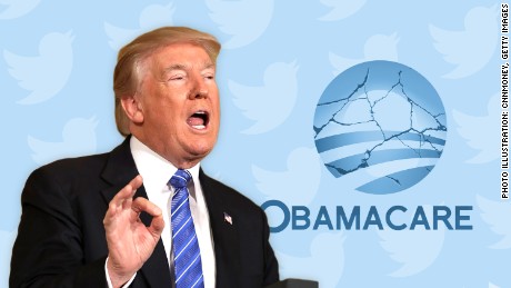 cnnmoney trump tweeting obamacare 