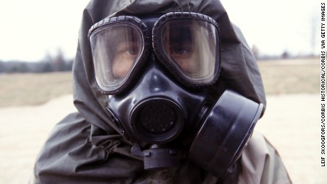 Live sarin and VK nerve agent training in chemical warfare defense. --- Photo by Leif Skoogfors/Corbis | Location: Fort Leonard Wood, Missouri, United States. (Photo by Leif Skoogfors/Corbis via Getty Images)