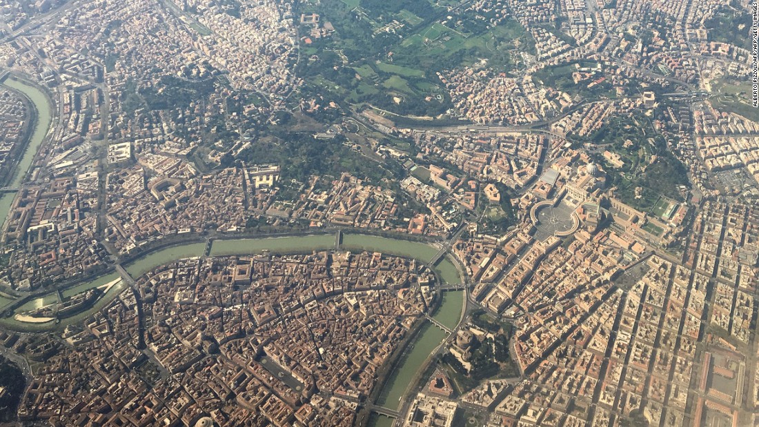 An aerial view of Rome. The Italian capital is scheduled to host its first Formula E race in April 2018.  
