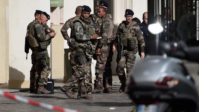French soldiers hit by vehicle near barracks